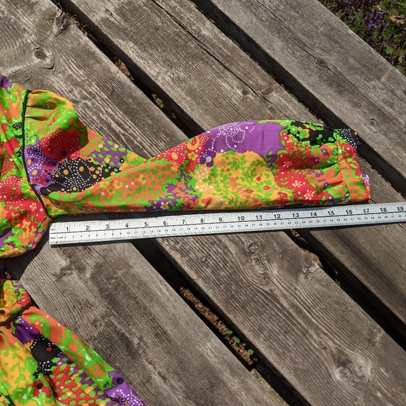Vintage John Meyer abstract lightweight psychedelic fit n flare mini gogo dress - Picture 9 of 10